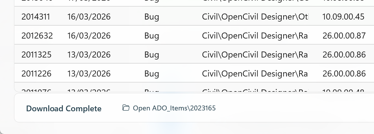 Status bar after download